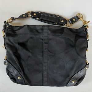 Coach black and gold shoulder bag
